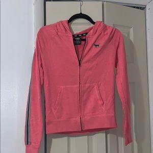 Pink zip up sweatshirt